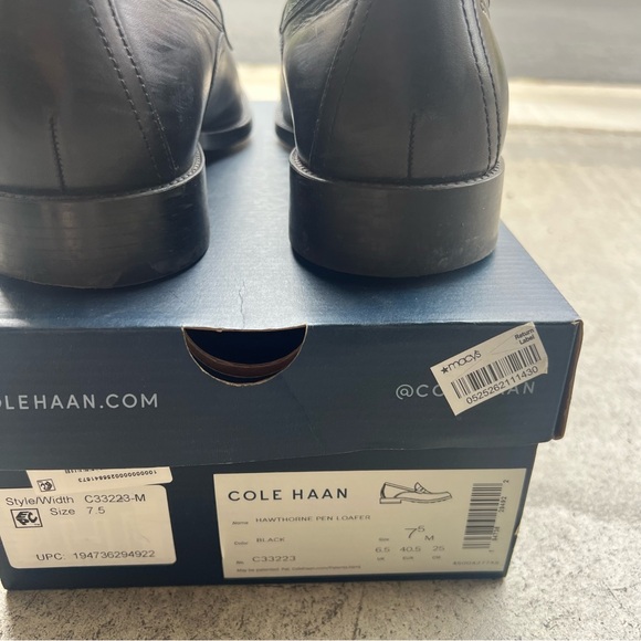 Cole Haan Hawthorne Black Leather Penny Loafers Slip-On - Picture 7 of 7